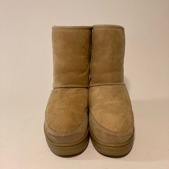 UGG Camel Suede Sheepskin Leather Mid Calf Winter Boots size 8 - Picture 8 of 16